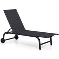 Tangkula Lounge Chair Outdoor 6-Position Recliner Metal Frame  Breathable Fabric (1/2)