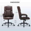 Mainstays Executive Ergonomic High Back Leather Home Office Desk Chair, Black