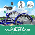 MOONCOOL Adult Tricycles with Rear Basket & Inflator, 24 26 in 7 Speed 3 Wheel Bikes, Three - Wheeled Bicycles Adult Trike with Backrest for Seniors, Women, Men