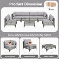 AECOJOY 7-Piece Patio Outdoor Furniture Set, Boho Outdoor Sectional Set, Grey&Light Grey