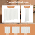 Spaco 6 - Panel Room Divider Folding Privacy Screen, Privacy Screen with 7 Large Adjustable Foot Pads and 2 Support Tubes, Room Divider for Indoor As Home, White