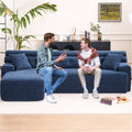 4 Compression, Antique Blue - Home Decor with Wider, Deep Seat & Elevated for Chic Living Couch Room Furniture Deeper Back Relax
