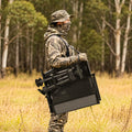 AECOJOY Heated Hunting Blind Chair, 360°Silent Swivel, Integrated Warm Seat System