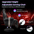 Ergonomic Gaming Recliner Chair with Massage, Retractable Footrest & Cup Holder, Height Adjustable Racing Style Swivel Video Game Chair