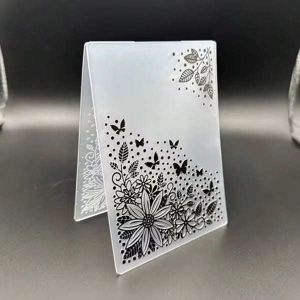 1/2/3/5pcs A6 Plastic Embossed Folders - Floral & Butterfly Design With 3D Embossed Impression, Office Supplies Accessories, Suitable For Card Making, Scrapbooking, Gift Tags, Durable Plastic Craft Tools