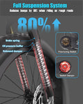 Electric Bike for Adults 26'', 1000W E - Mountain Bike 48V 30/20ah UL2849 Removable Battery, Fat Tire Ebike up to 30MPH Off Road Beach Snow Electric Bicycles Full Suspension & Dual Hydraulic Disc Brakes