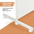 Spaco 6 - Panel Room Divider Folding Privacy Screen, Privacy Screen with 7 Large Adjustable Foot Pads and 2 Support Tubes, Room Divider for Indoor As Home, White
