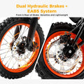 2000W Electric Dirt Bike for Adults Ridingtimes GT73 UL2849, Brushless Hub Motor, 18.2ah*2 Electric Bike with 25\ Tires Digital Screen Carbon Steel