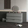 Kadyn Modern 6 Drawer Dresser Wood Cabinet, Dresser for Bedroom, Kitchen Storage Cabinet with Drawers, Chest of Drawers(Black)