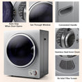 Costway Electric Tumble Compact Laundry Dryer Stainless Steel Wall Mounted 1.5 Cu .ft