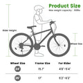 Aukfa 26" Mountain Bike for Men and Women, 21 - Speed High - Performance All - Terrain Bicycle with Dual V - Brakes, Green