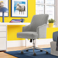 Serta Leighton Home Office Desk Chair Chrome Nailheads Twill Fabric Lilac Purple