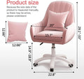 Home Office Chair Computer Chair with Mid - Back Upholstered Modern Tufted Computer Task Chair Swivel Height Adjustable Velvet Accent Chair.white