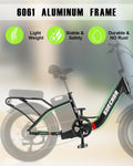 Electric Bike for Adults 20'', 800W UL2849 48V 32AH 110miles Long Range Ebike up to 30mph Full Suspension E - Mountain Bike 4.0 Fat Tire Off - Road, 2 Seats Outdoor Dual Disc Brakes Electric Bicycle