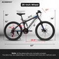 Mountain Bike 26 in Wheels, 21 - Speed Full Suspension Mens Womens Trail Commuter City Mountain Bike, Carbon Steel Frame Disc Brakes Thumb Shifter Front Fork Rear Shock Absorber Bicycles