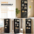 Furmax 1 Piece 4 - Shelf Farmhouse Bookcases 4 - Tier Bookshelf with Adjustable Shelves&Doors, Storage Cabinet for Home Living Room, Kitchen, Office, White