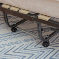 Riverbay Furniture Metal Folding Bed with Memory Foam Mattress in Beige