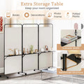 Costway 3 - Panel Room Divider with Storage Shelves 6FT Tall Folding Privacy Screen on Wheels Black