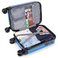 Personal Item Suitcase 18x14x8 Inches Hardside Built in TSA Lock & USB Port Lightweight Luggage with Removable Silent Wheels Underseat Carry - on Bag for Spirit and Frontier and More (Blue)