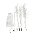 AECOJOY Set of Lighted Birch Tree, 4FT/5FT/6FT LED Artificial Tree with Warm White Lights, Christmas Tree for Decoration