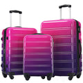 3 Piece Luggage Sets, Hard Shell Suitcase 20/24/28 in with TSA Lock and Spinner Wheels, Expandable Lightweight Travel Luggage for Men Women, Multicolor Purple