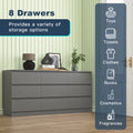 Kadyn Modern 6 Drawer Dresser Wood Cabinet, Dresser for Bedroom, Kitchen Storage Cabinet with Drawers, Chest of Drawers(Black)