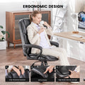 Mainstays Executive Ergonomic High Back Leather Home Office Desk Chair, Black