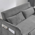 Convertible Sofa Bed, 3 in 1 Sleeper Sofa with 2 Pillows and Adjustable Backrest for Living Room Office, Black