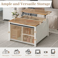 Waleaf Wooden Coffee Table, Lift Top Coffee Table with Large Hidden Storage Shelf for Living Room