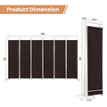 Spaco 6 - Panel Room Divider Folding Privacy Screen, Privacy Screen with 7 Large Adjustable Foot Pads and 2 Support Tubes, Room Divider for Indoor As Home, White