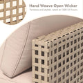 AECOJOY 7-Piece Patio Outdoor Furniture Set, Boho Outdoor Sectional Set, Light Brown&Beige