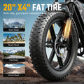 TST Electric Bike for Adults, 750W Peak 1500W Motor, 20"x4" Fat Tire, E Mountain Bike, 48V/15AH UL2849