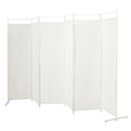 Spaco 6 - Panel Room Divider Folding Privacy Screen, Privacy Screen with 7 Large Adjustable Foot Pads and 2 Support Tubes, Room Divider for Indoor As Home, White