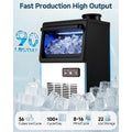 AECOJOY Commercial Ice Maker 90 lbs/24H, Stainless Steel Under Counter Ice Machine with 22 lbs Storage