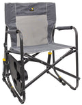 GCI Outdoor Freestyle Rocker with Side Table Foldable Rocking Camp Chair, Heathered Pewter