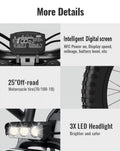 2000W Electric Dirt Bike for Adults Ridingtimes GT73 UL2849, Brushless Hub Motor, 18.2ah*2 Electric Bike with 25\ Tires Digital Screen Carbon Steel