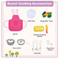 Corner Wooden Kids Kitchen Playset, Little Chef Pretend Toy Kitchen Set w/ Microwave, Range Hood, Washing Basin, Lights & Sounds for Toddlers