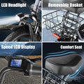 SANOPY 350W Electric Scooter with Seat for Adults, 15 Miles Range 20 Mph, 36V 5.2ah Battery Moped, 14" Big Tire Commuter Electric Bike with Shock Absorbing, Black