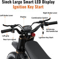 2000W Electric Dirt Bike for Adults Ridingtimes GT73 UL2849, Brushless Hub Motor, 18.2ah*2 Electric Bike with 25\ Tires Digital Screen Carbon Steel