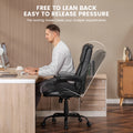 Mainstays Executive Ergonomic High Back Leather Home Office Desk Chair, Black