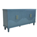 Large 4 - Door Storage Cabinet with Adjustable Shelves, Modern Multi - Room Organizer for Living Room, Kitchen, Bedroom, Hallway - Blue