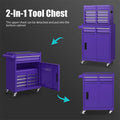 2-in-1 Rolling Tool Chest, 5-Drawer Tool Storage Cabinet with Wheels, Adjustable Shelf, Tool Box Organizer for Garage Warehouse Workshop