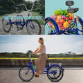 MOONCOOL Adult Tricycles with Rear Basket & Inflator, 24 26 in 7 Speed 3 Wheel Bikes, Three - Wheeled Bicycles Adult Trike with Backrest for Seniors, Women, Men