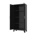 Metal Storage Cabinet with Doors and Adjustable Shelves, 71'' 2 Shapely Doors Cabinet, 5 - Tier Tall Steel Locker for Bedroom, Living Room, Office, Home, White