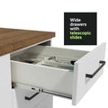 Madesa Hazel Kitchen Storage Base Cabinet with 3 Drawers 23 in Wide Engineered Wood Painted Finish Floor Mount Removable Plinth - White