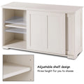 Costway Kitchen Storage Cabinet Sideboard Buffet Cupboard Wood Sliding Door Pantry Cream White