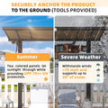 AECOJOY 10' x 8' Gazebo Outdoor Pergola for Patio, 8x10 Freestanding Lean to Hard Top Grill Gazebo
