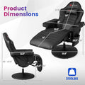 Ergonomic Gaming Recliner Chair with Massage, Retractable Footrest & Cup Holder, Height Adjustable Racing Style Swivel Video Game Chair