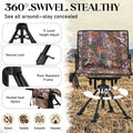 AECOJOY Heated Hunting Blind Chair, 360°Silent Swivel, Integrated Warm Seat System