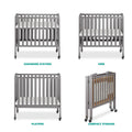 Dream on Me 3 - in - 1 Portable Crib Gray